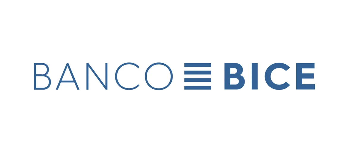 Logotipo horizontal de Banco BICE en azul sobre fondo blanco.